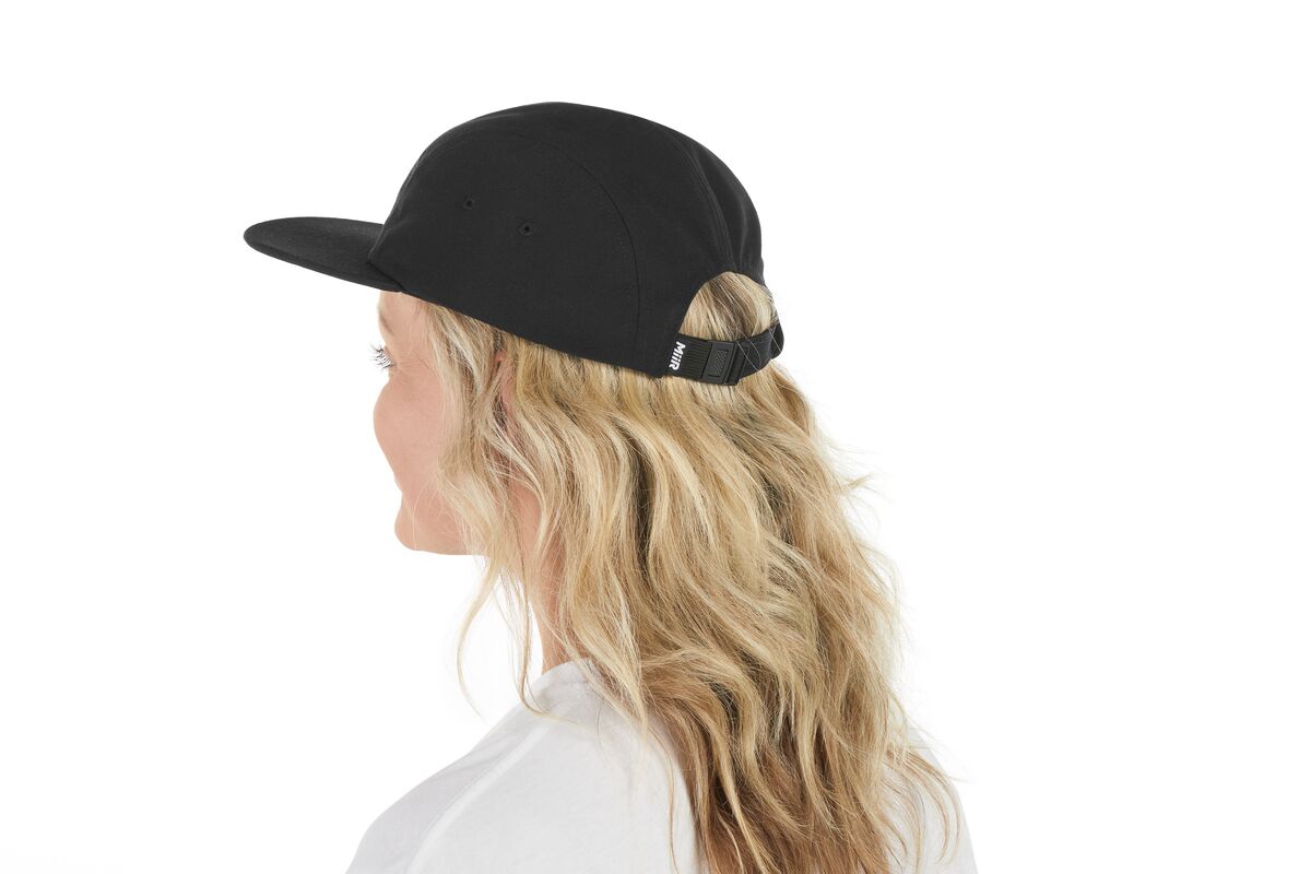 recycled-poly-flat-brim-5-panel-hat-x1 WebPDP-HAT003002_Recycled_Poly_Flat_Brim_5Panel_Hat_Black_Studio_Harper_Studios_0723_Side_2__HAT003002OS.jpg