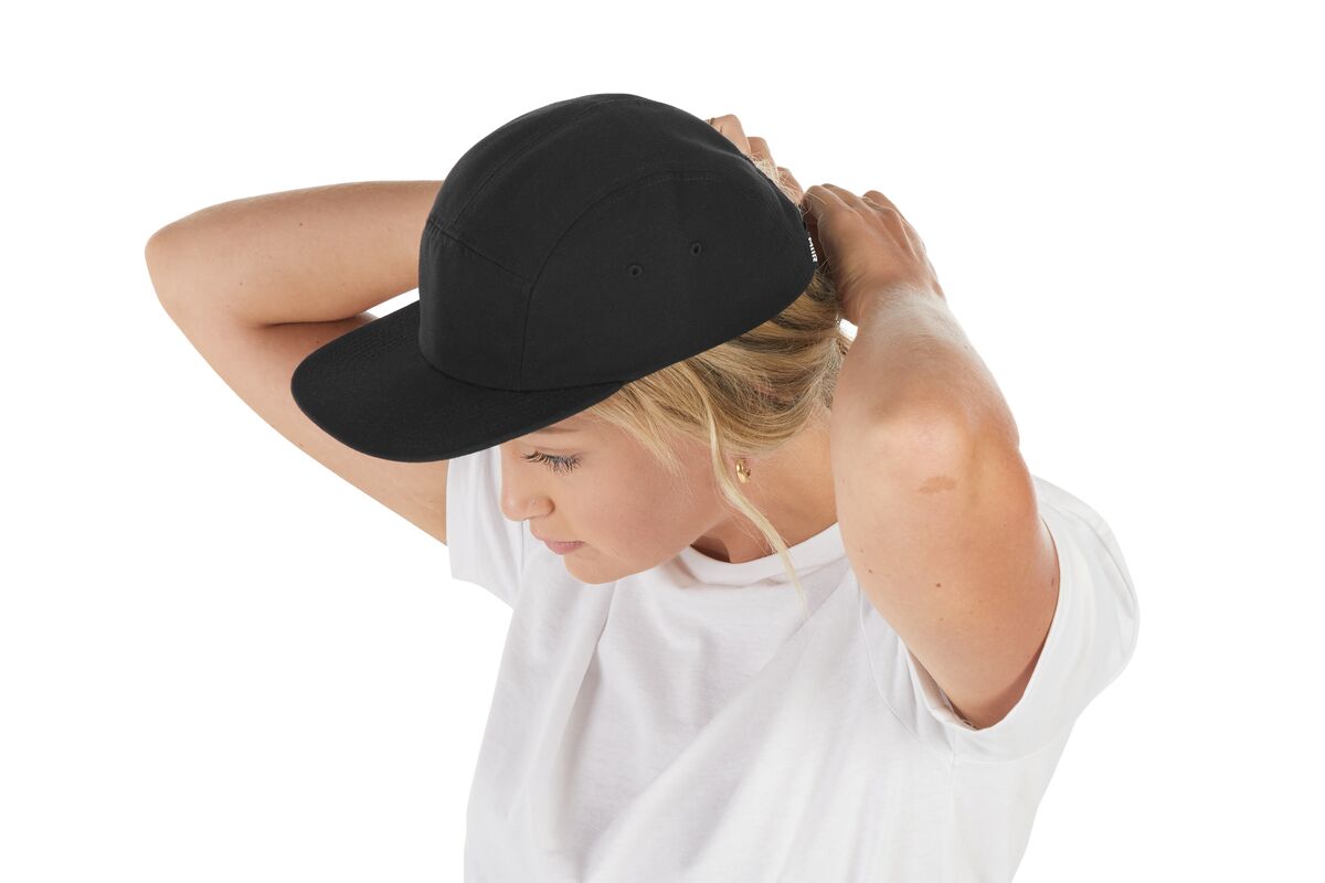 recycled-poly-flat-brim-5-panel-hat-x1 WebPDP-HAT003002_Recycled_Poly_Flat_Brim_5Panel_Hat_Black_Studio_Harper_Studios_0723_Side_4__HAT003002OS.jpg